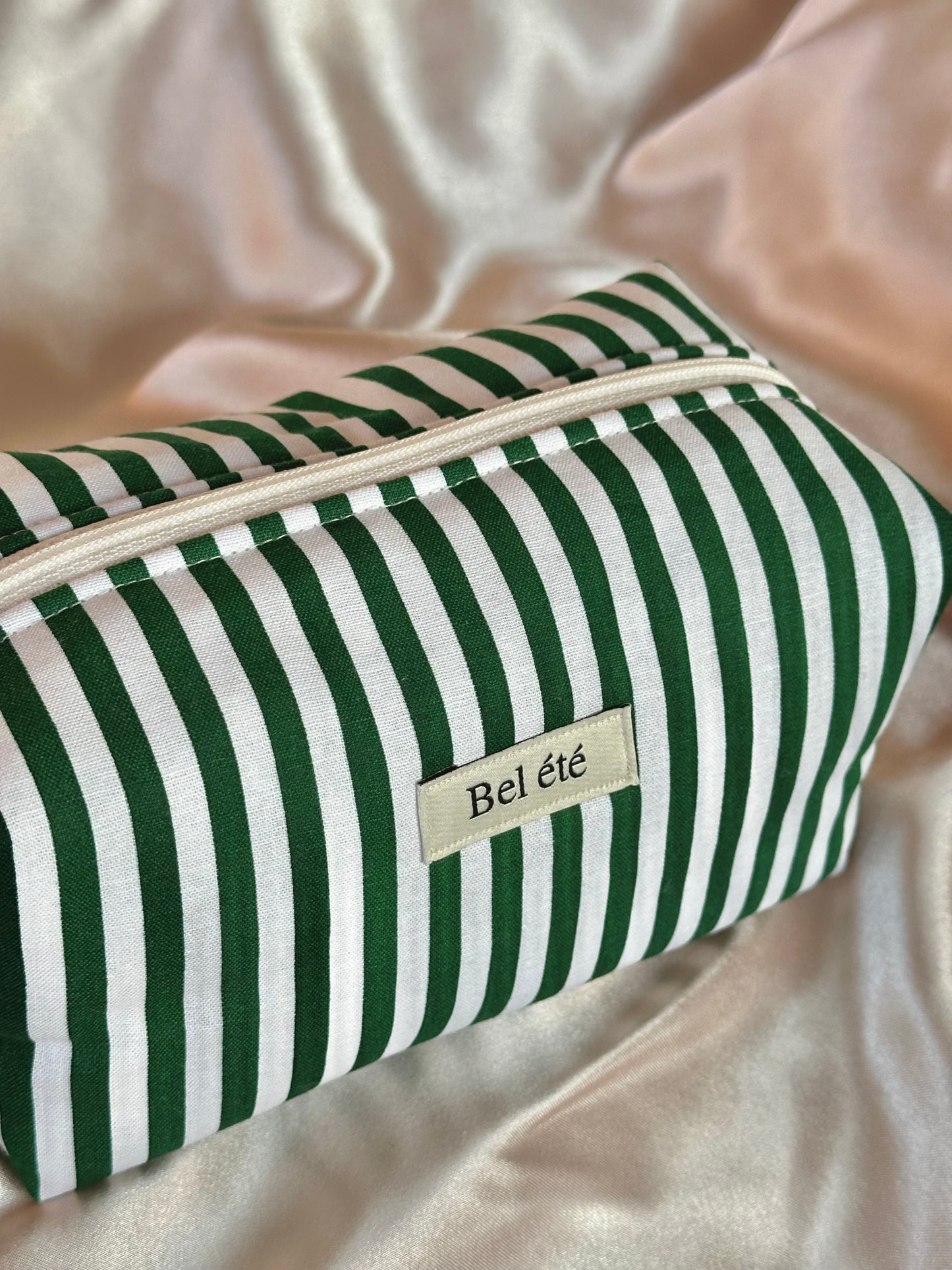 Caramel Box Pouch -stripe green