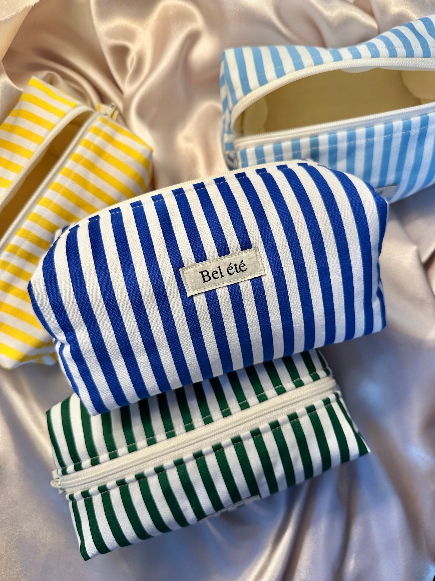 Caramel Box Pouch -stripe blue