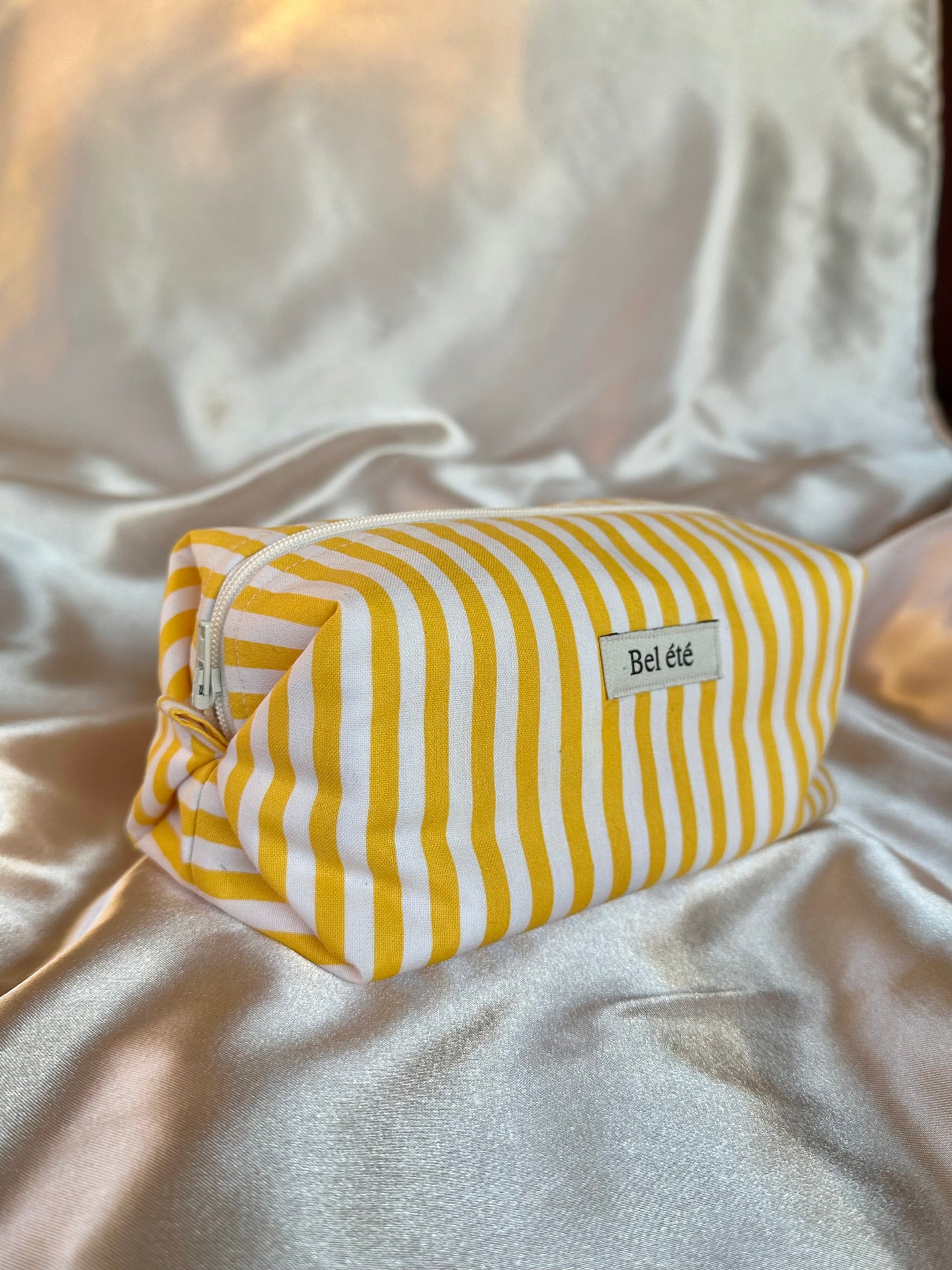 Caramel Box Pouch -stripe yellow