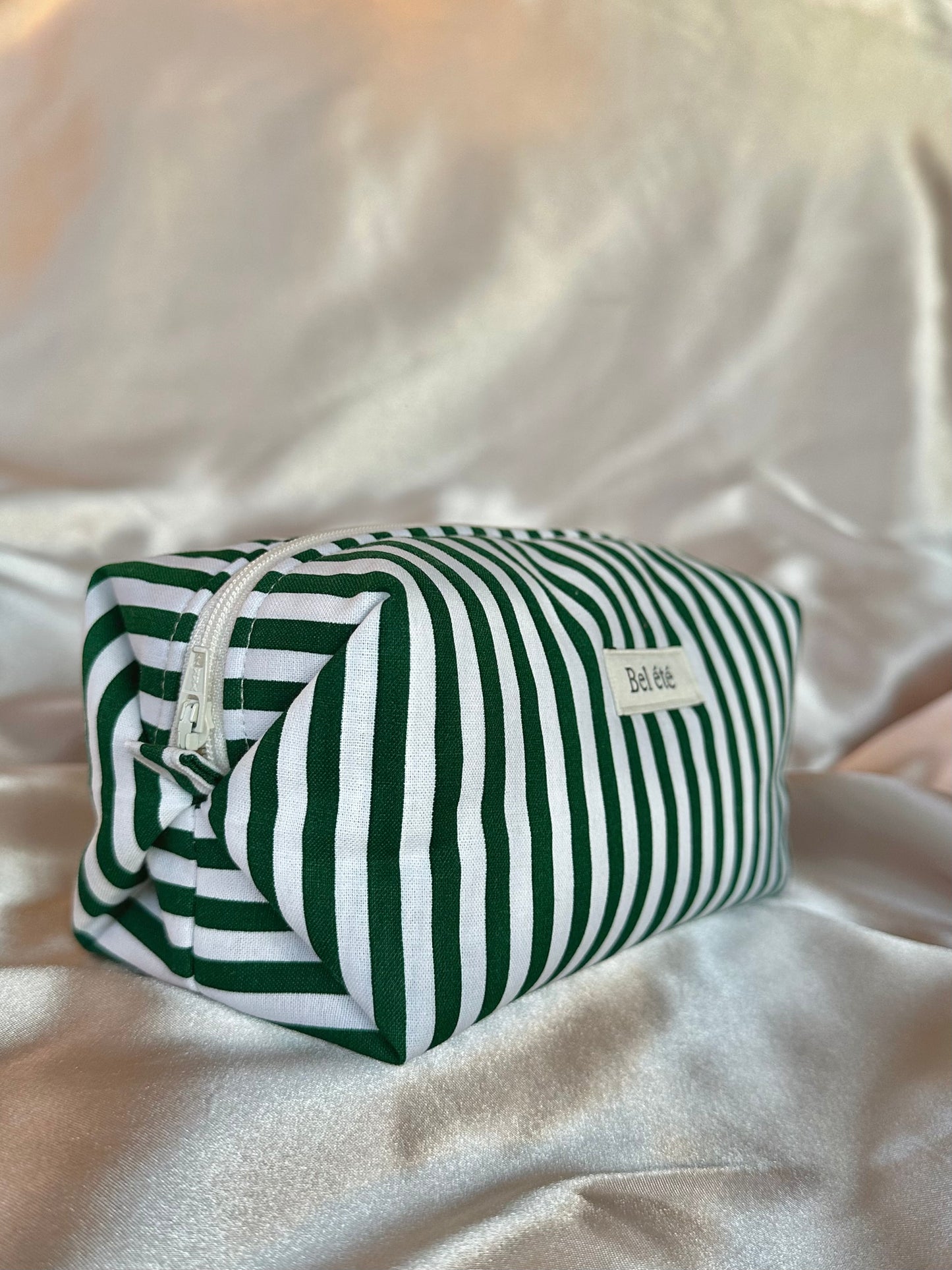 Caramel Box Pouch -stripe green